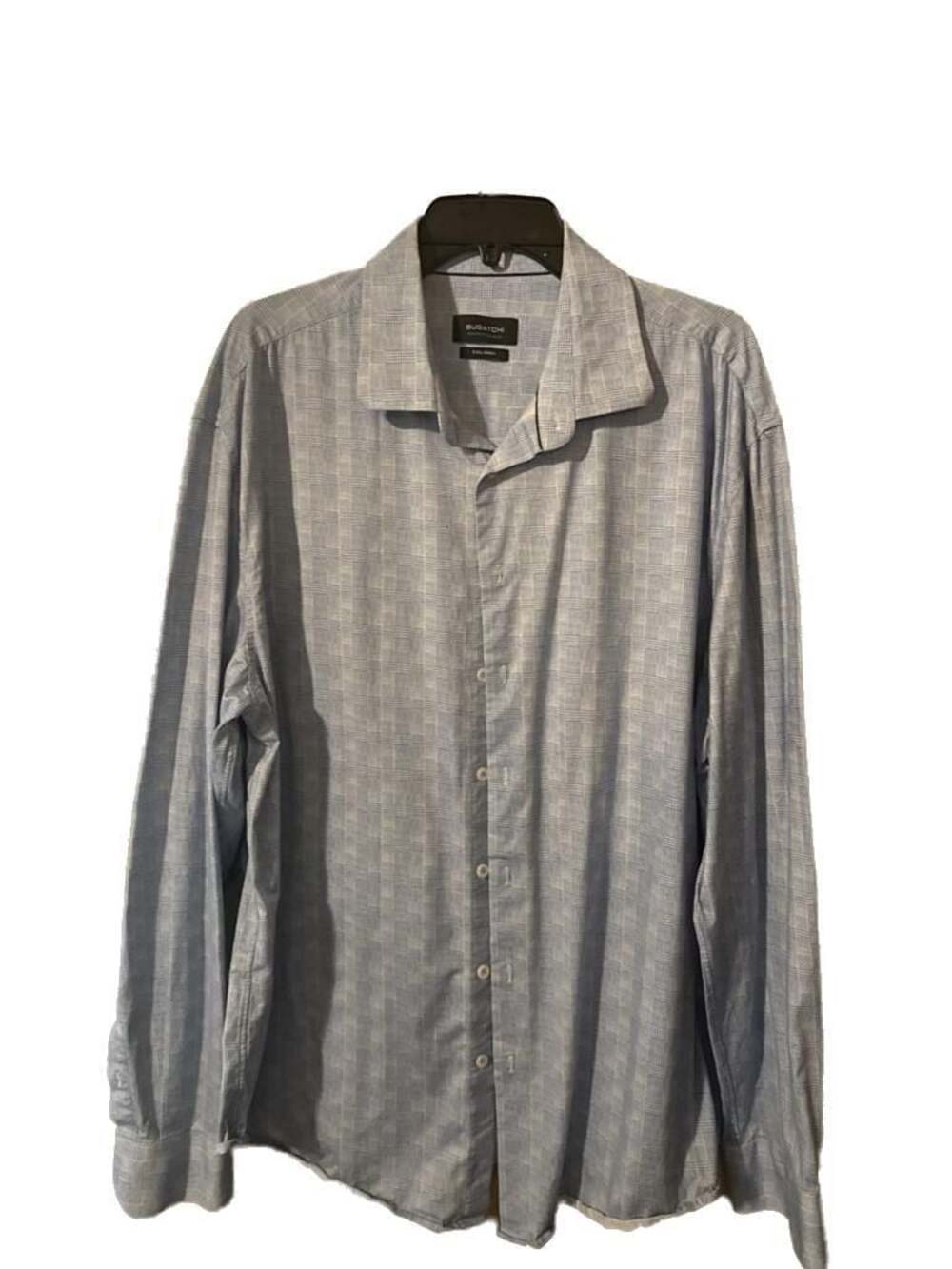 Bugatchi OoohCotton Tech 8-Way Stretch Sky Plaid Long Sleeve Button Down Shirt 3